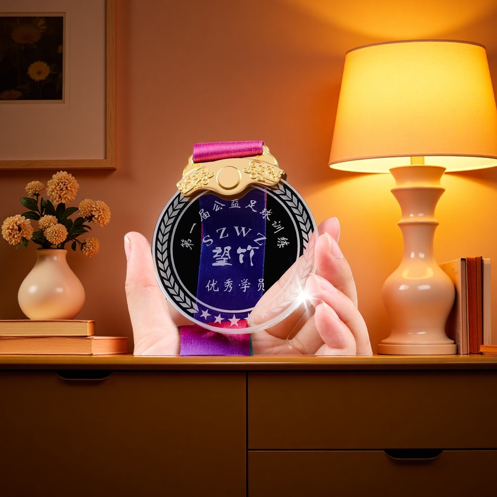 Customized high-transparency K9 crystal MEDALS for award ceremonies, exquisite and transparent honor ornaments as souvenirs Specification image