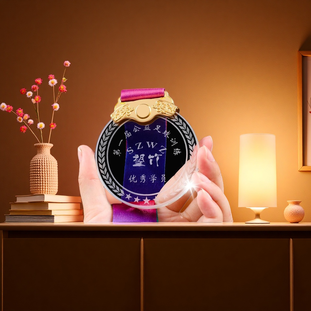 Customized high-transparency K9 crystal MEDALS for award ceremonies, exquisite and transparent honor ornaments as souvenirs