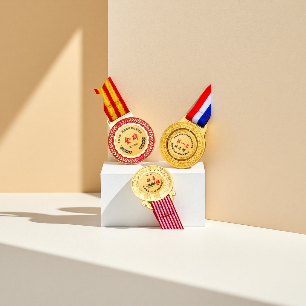 Customized 3D embossed stainless steel MEDALS for sports event awarding ceremonies with engraved characters Specification image