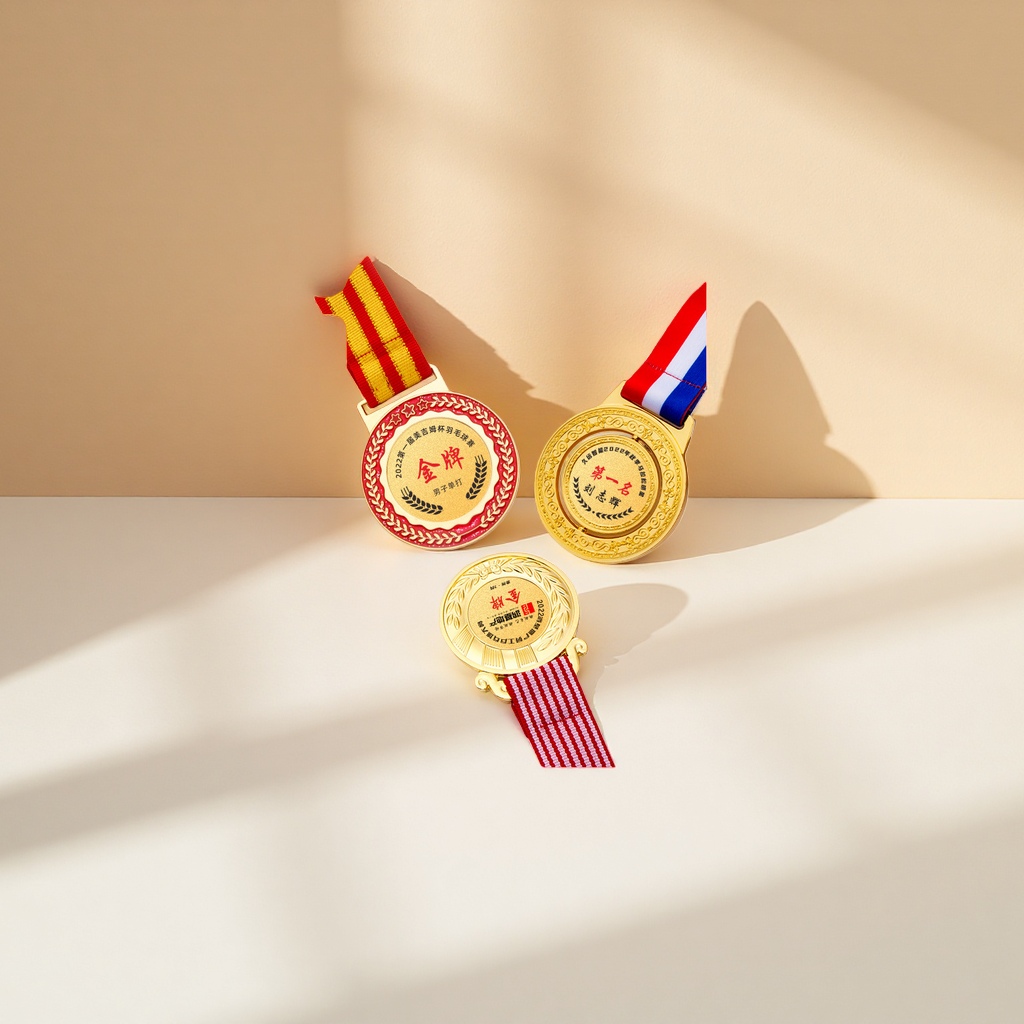 Customized 3D embossed stainless steel MEDALS for sports event awarding ceremonies with engraved characters details Picture