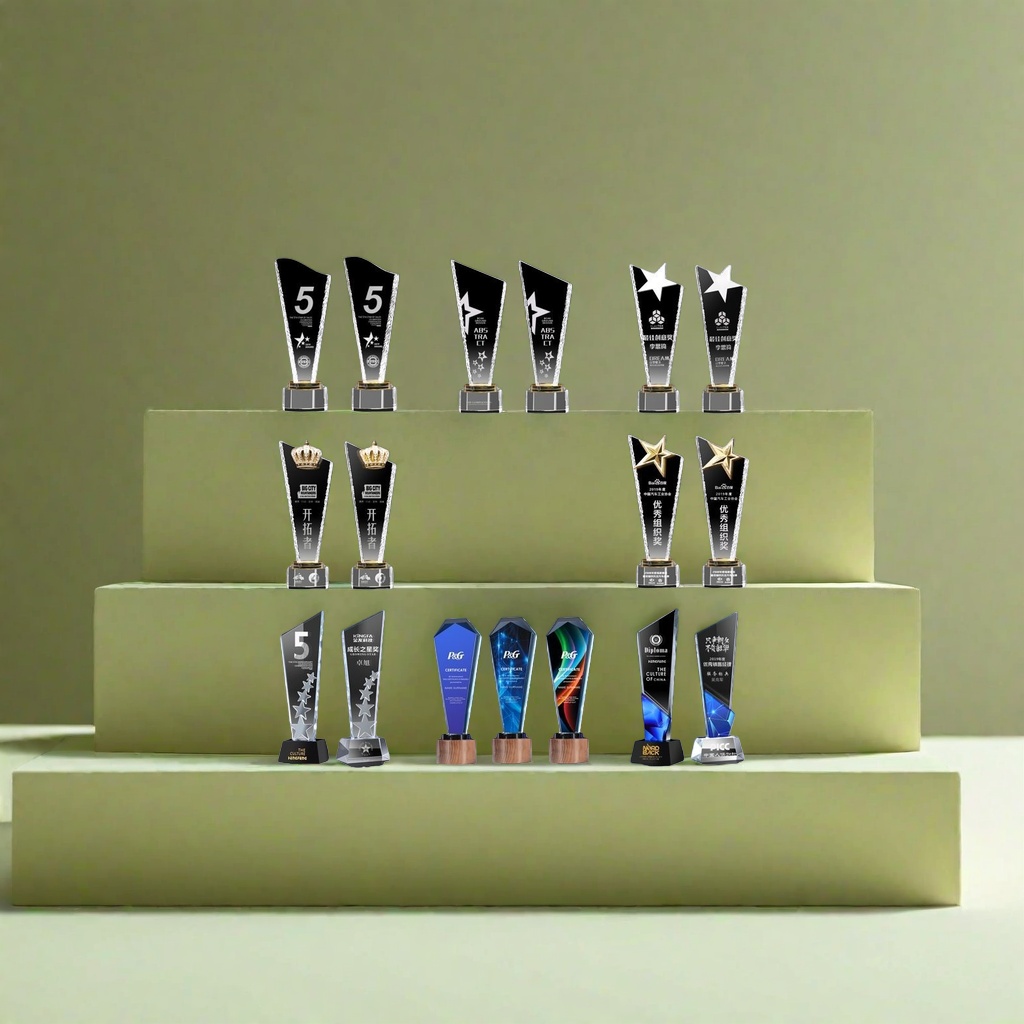 Customized metal gold-plated trophy, 10-inch award ceremony commemorative trophy Specification image