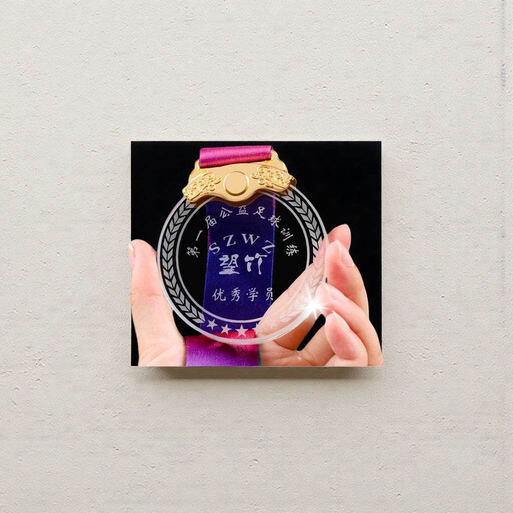 Customized high-transparency K9 crystal medal Commemorative medal gift box set