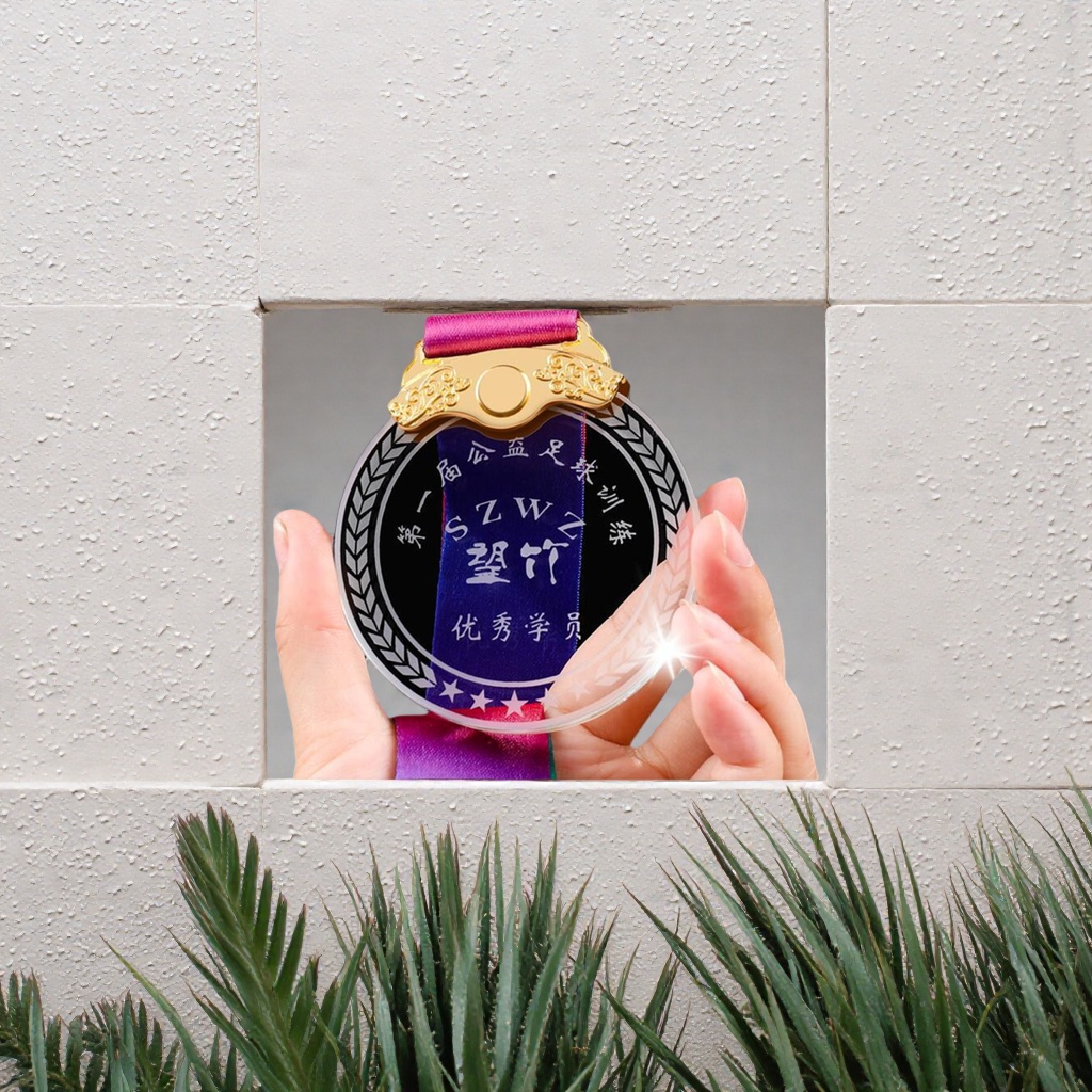 Customized high-transparency K9 crystal medal Commemorative medal gift box set Specification image
