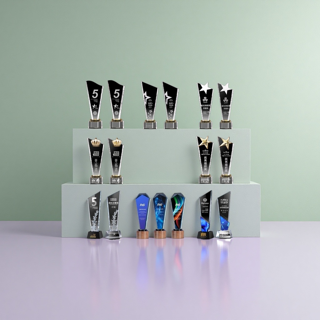 Customized metal gold-plated trophy, 30cm award ceremony trophy, 213851549 Specification image