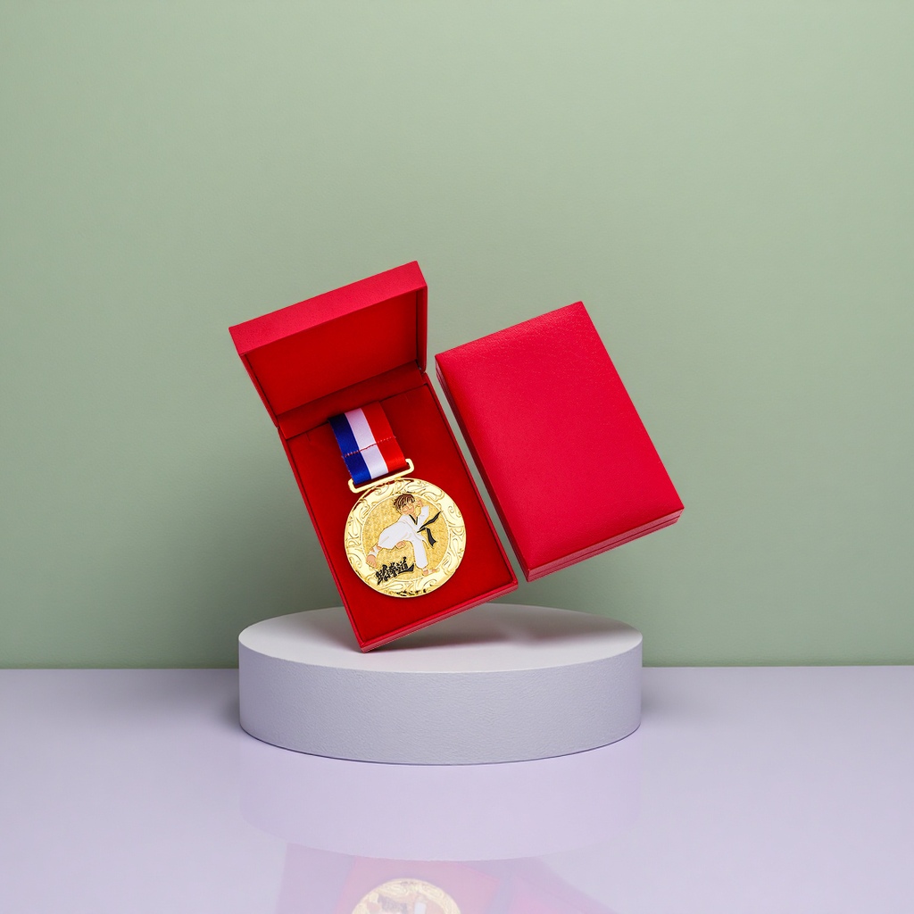 The copper alloy MEDALS specially designed for competitive events have a diameter of 75mm and a thickness of 3mm, and can be customized with engraved characters Specification image