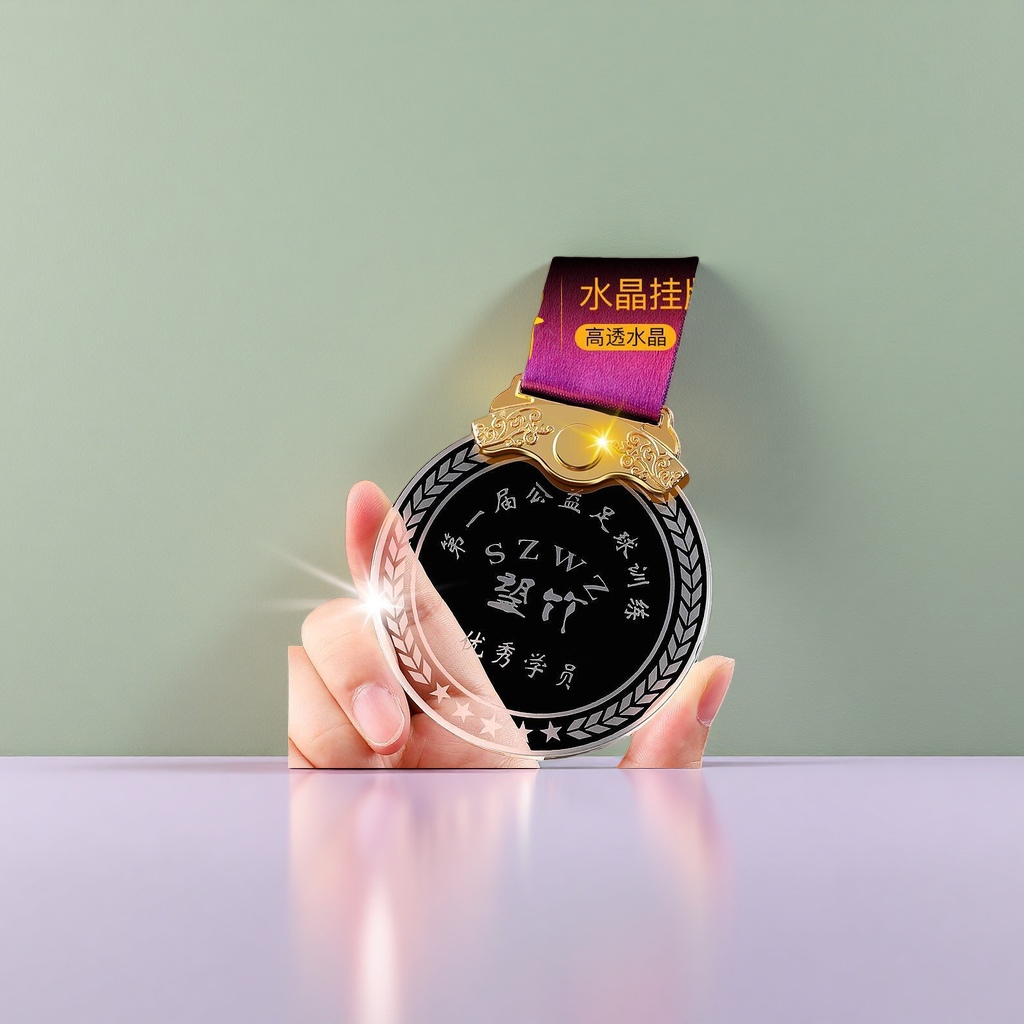 Customized crystal MEDALS, metallic texture commemorative MEDALS, engraved award gifts details Picture