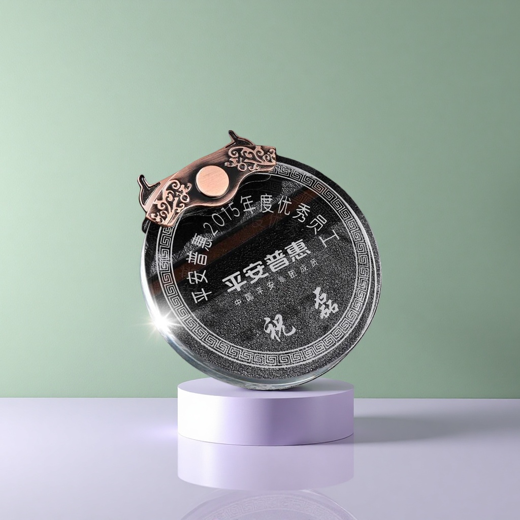 Customized souvenirs for the award ceremony with acrylic gold-plated crystal MEDALS details Picture
