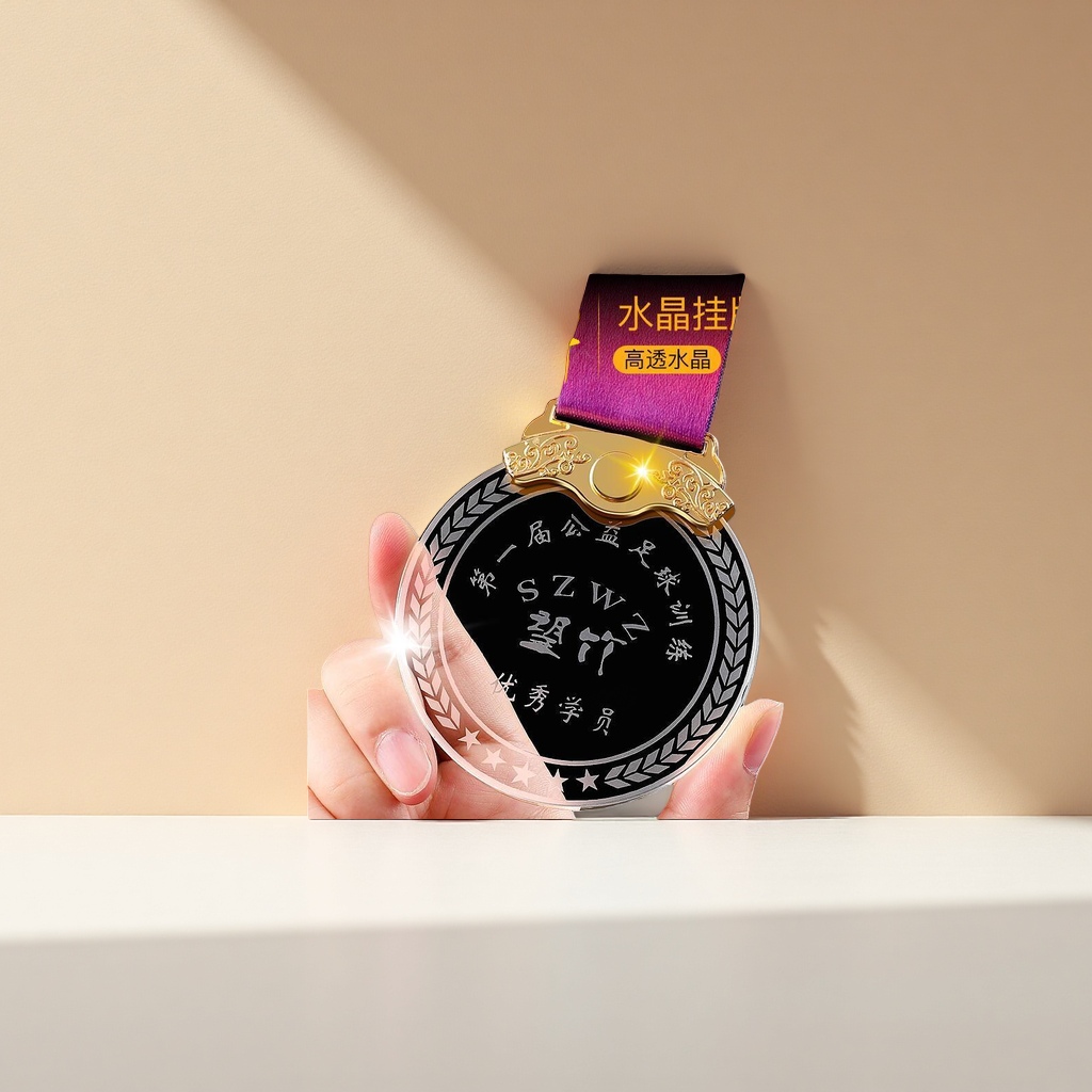 Crystal medal + Medal 220705176 details Picture