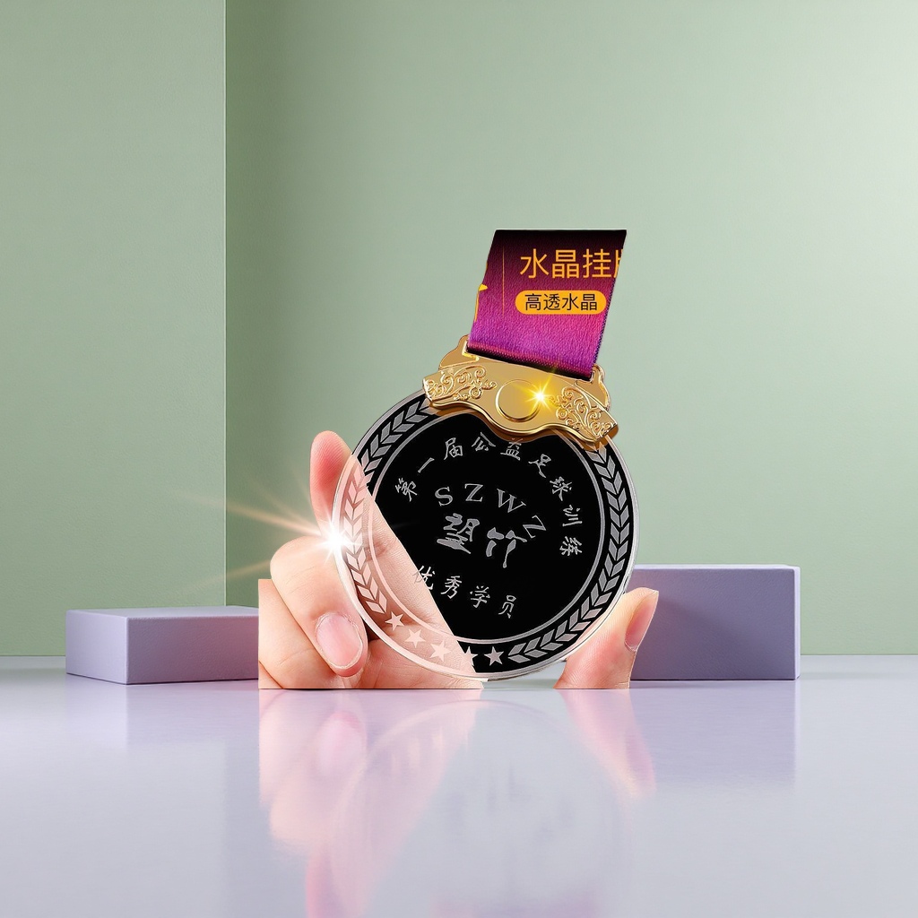 Customized crystal plaque MEDALS, commemorative MEDALS, honor and commendation pendants Specification image