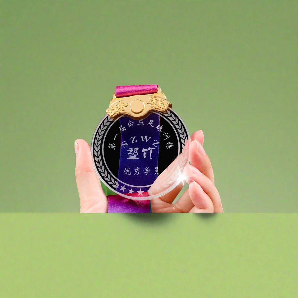 Customized high-transparency K9 crystal material medal, thick and transparent honor display for award ceremony commemoration Specification image