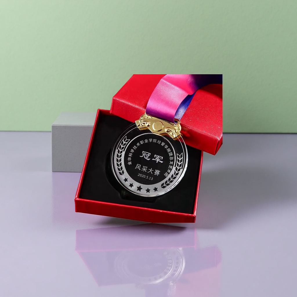 The circular double-sided embossed alloy MEDALS for competitive events can be customized in size details Picture
