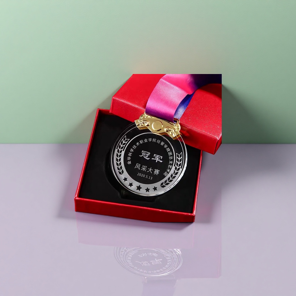 The circular double-sided embossed alloy MEDALS for competitive events can be customized in size Specification image