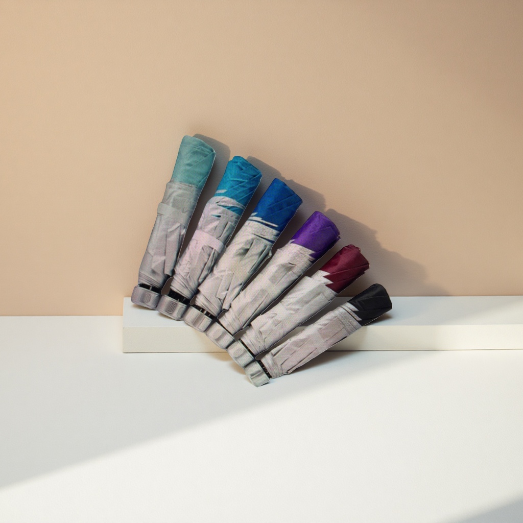 The colorful folding umbrella is waterproof, sun-proof, portable, suitable for both sunny and rainy days, lightweight and compact, and can be used by both women and men details Picture