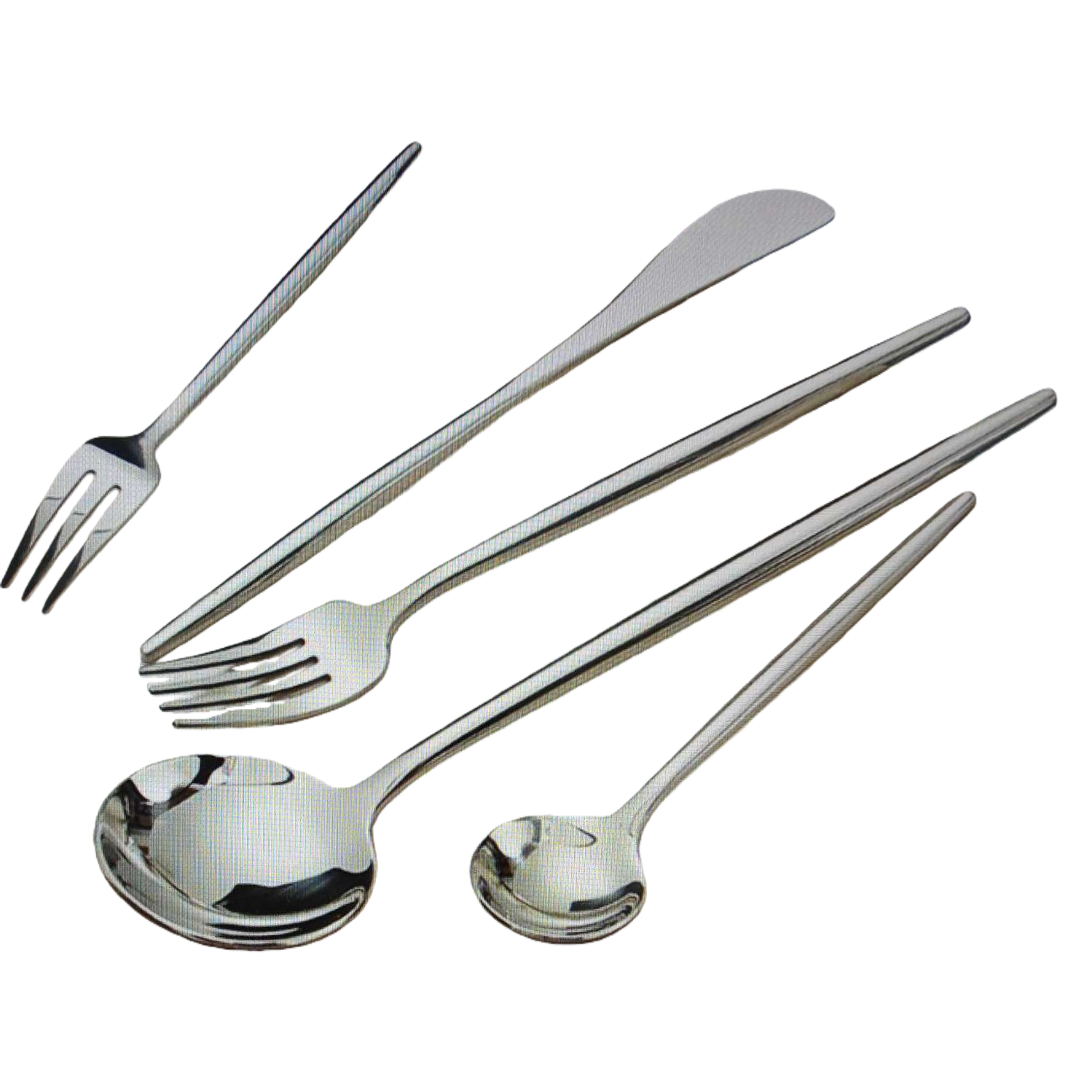 Stainless steel tableware set, three-piece set of forks, spoons and chopsticks for home use, portable and simple Item Picture