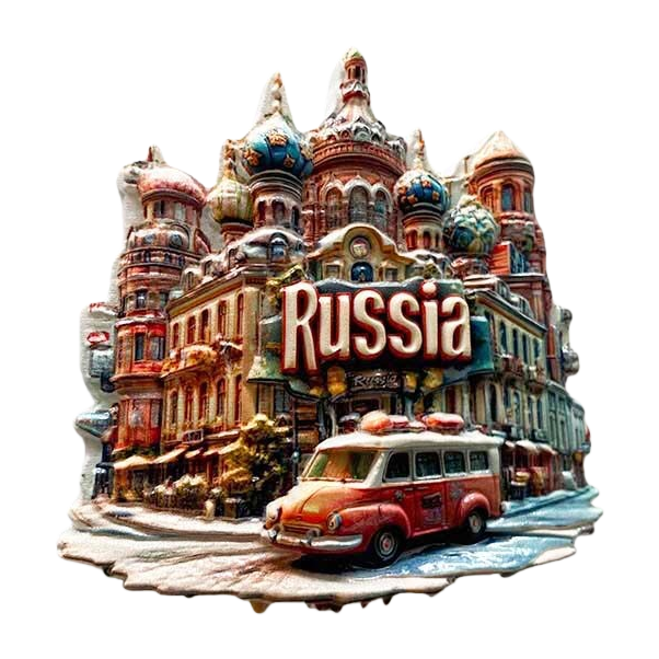 Russian architectural style magnetic tile decoration for refrigerator doors and walls, retro art home ornaments Item Picture
