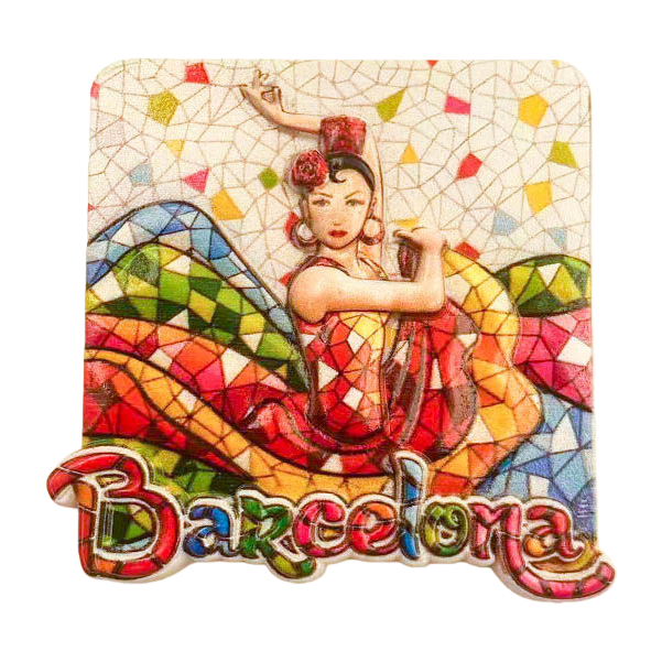 Barcelona colorful mosaic-style magnetic interior decoration fridge magnets Item Picture