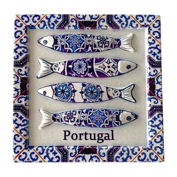 Portuguese-style ceramic fish fridge magnets with four painted fish magnetic stickers Item Picture