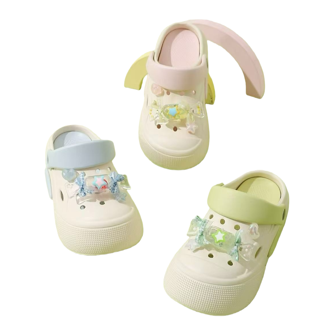 Cute decorated children's crocs, breathable and anti-slip summer sandals Specification image