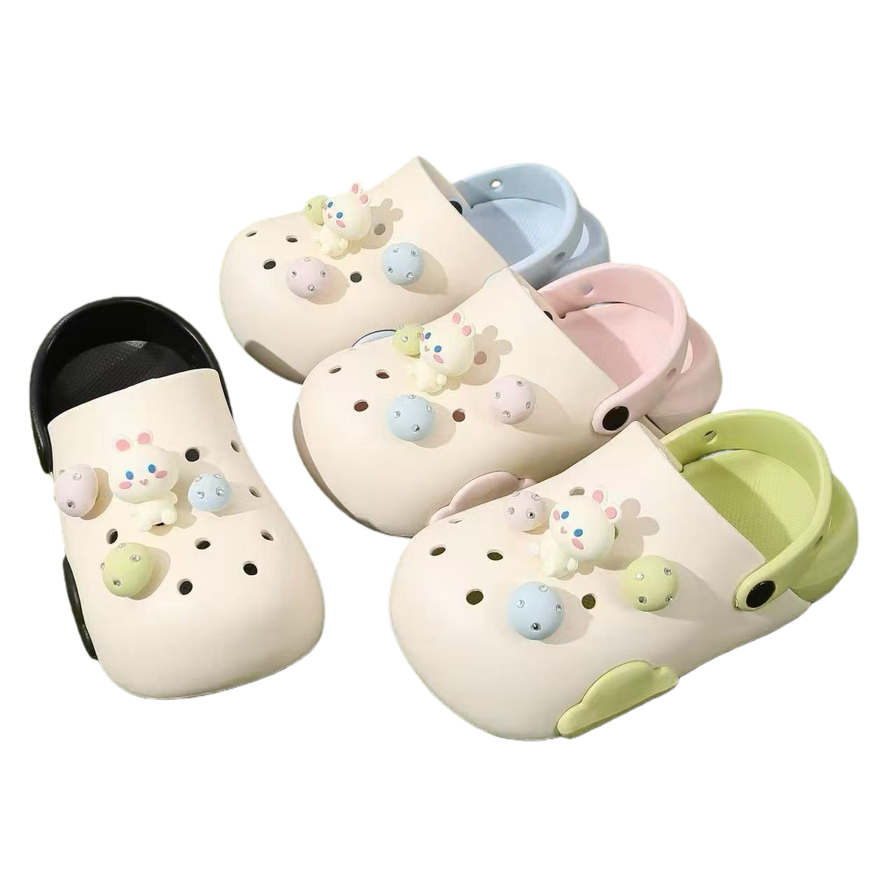 Cute cartoon-decorated crocs, EVA soft-soled, lightweight, breathable and casual shoes Item Picture