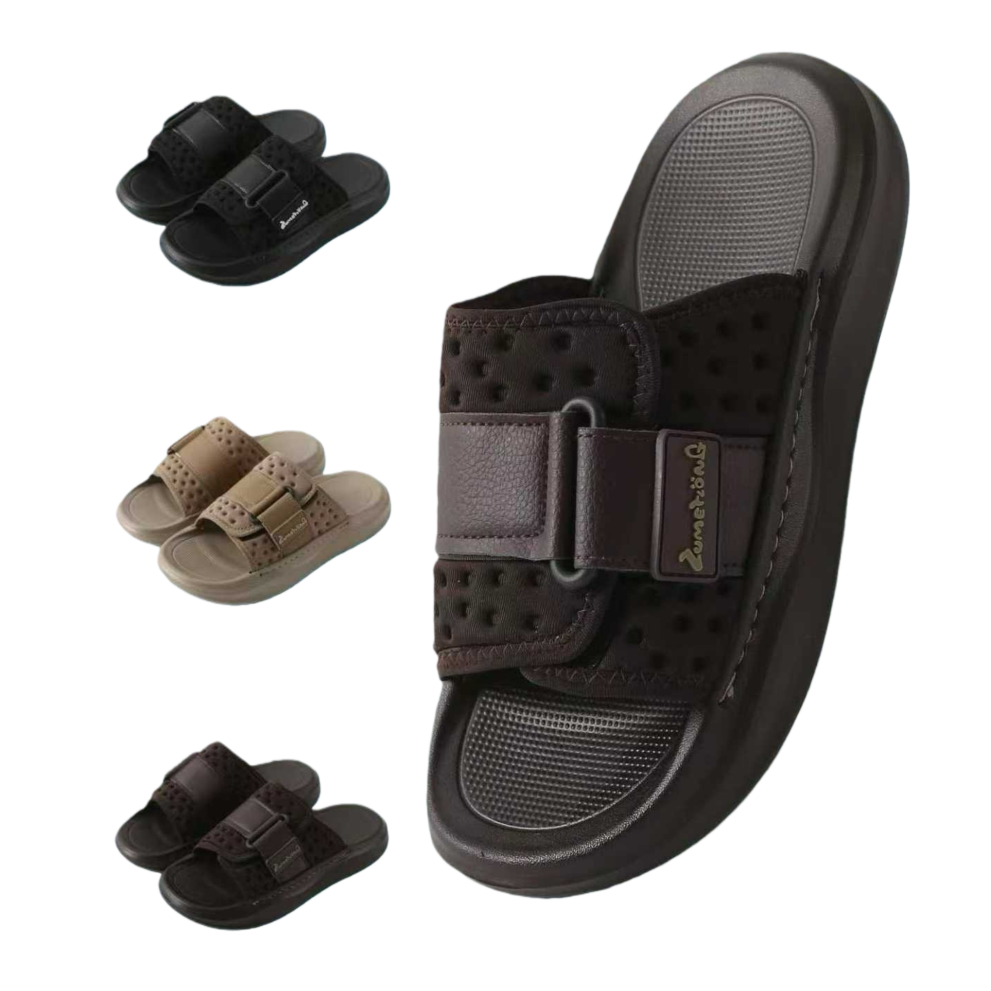 EVA slippers are available in black, khaki and brown. They are lightweight and anti-slip home beach slippers Application Scenario