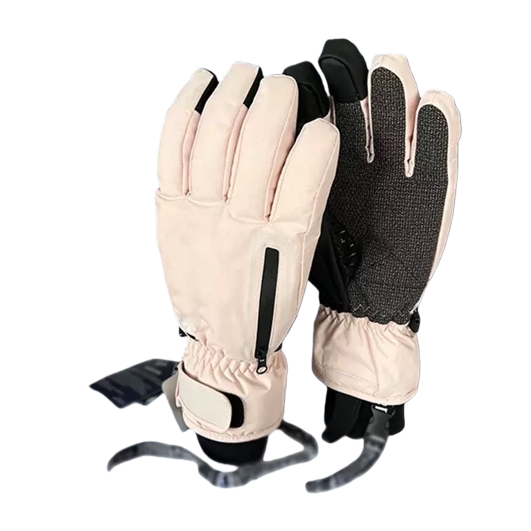 The multi-functional ski gloves are made of windproof and waterproof fabric with anti-slip palm print design, and are unisplendour Item Picture