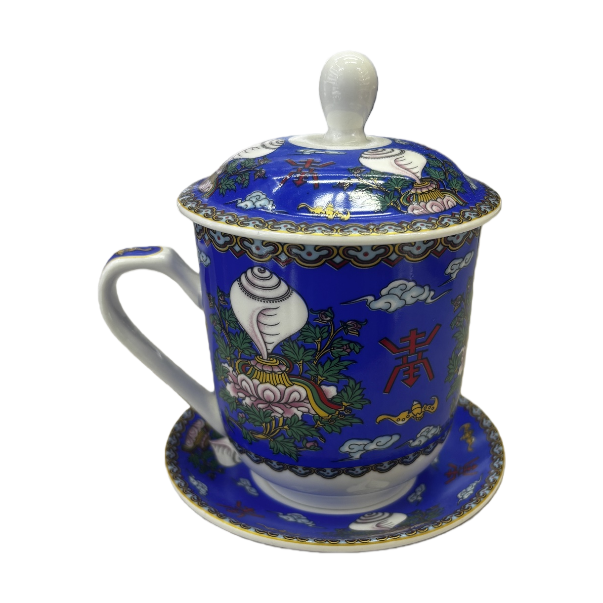 Blue patterned ceramic teapot, household brewing teapot, tea set, handcrafted underglaze painting Item Picture