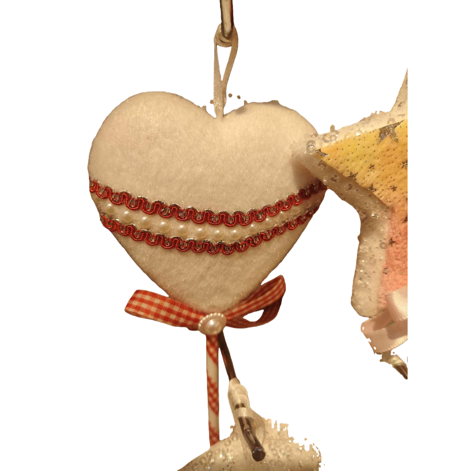 Plush heart-shaped decorative pendant, a soft and cute bedside decoration for the home bedroom Item Picture