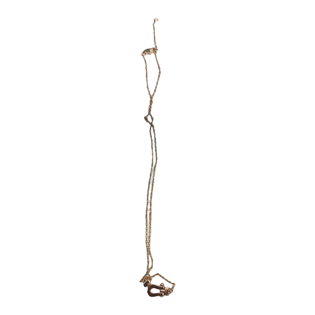 This golden necklace is a fashionable, simple and versatile lady's necklace Item Picture