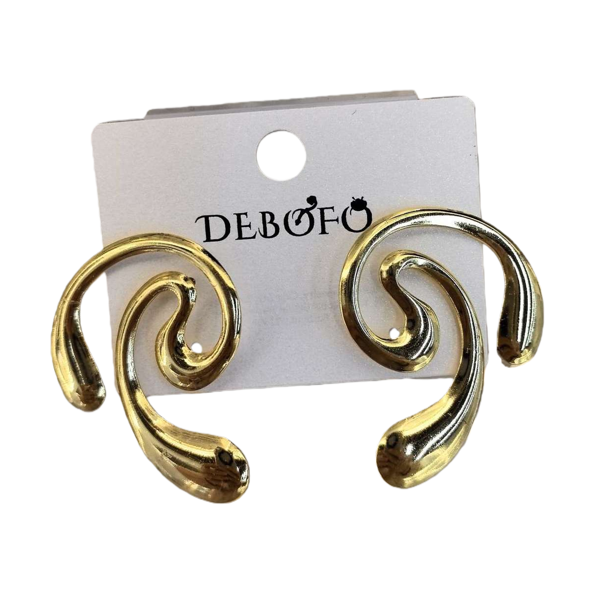 Golden spiral earrings, fashionable, simple and versatile earrings, ladies' stud earrings Item Picture