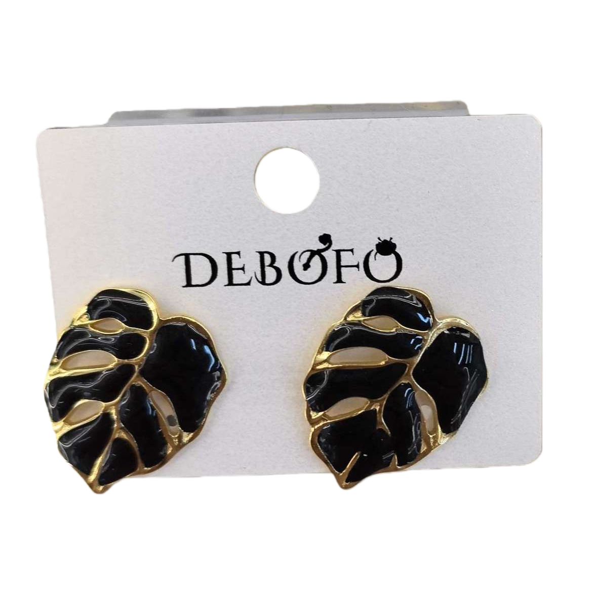 Сережки в форме чёрных листьев лёгкая и роскошная Item Picture