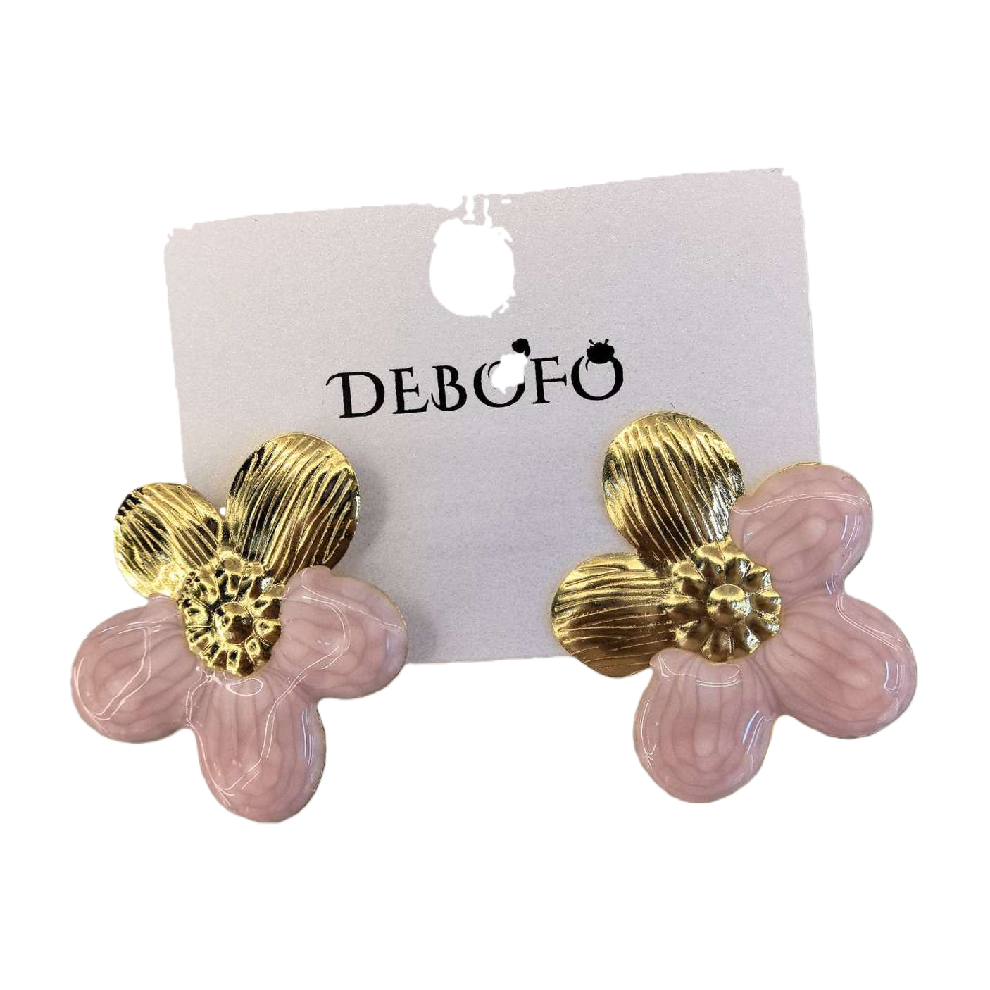 Pink flower-shaped earrings are fashionable and light luxury alloy earrings for women's daily wear Item Picture