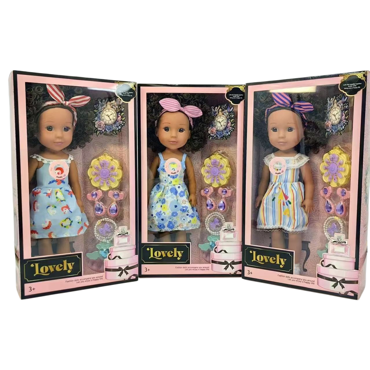 Lovely fashion dolls come in three packaging boxes of cute girl dolls Item Picture