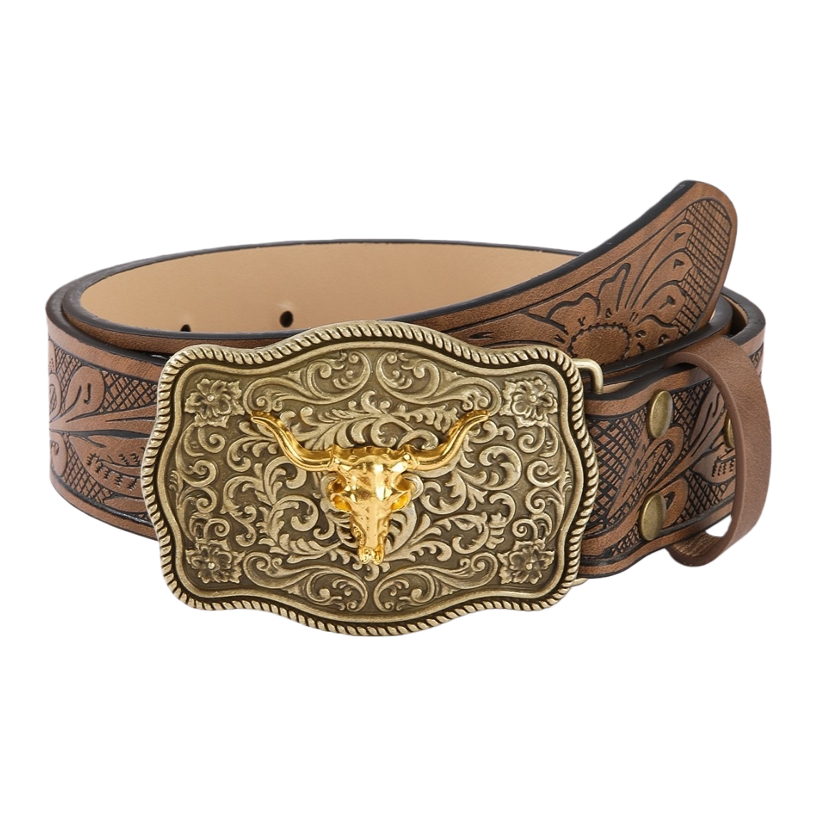 The Western-style retro cowhide belt for men is versatile and adjustable for both business and casual wear Item Picture