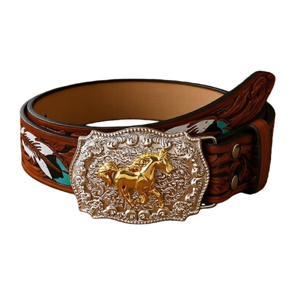 Western-style belt + belt Item Picture