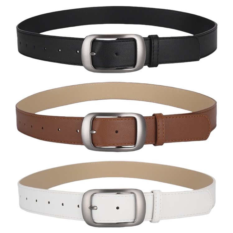 Leather men's automatic buckle belt, 3.5cm wide adjustable business casual belt Item Picture