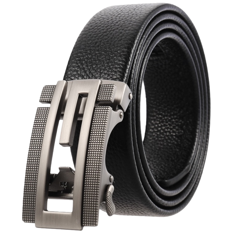 Black leather belt men's business casual belt, 3.5cm wide adjustable Item Picture