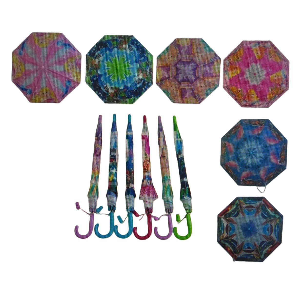 Colorful patterned umbrella, fashionable printed, all-weather umbrella, waterproof, sun-proof, lightweight and foldable Item Picture