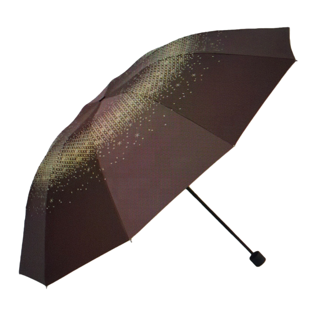 The dark starry sky patterned folding umbrella is waterproof, sun-proof, portable and suitable for both sunny and rainy days Item Picture