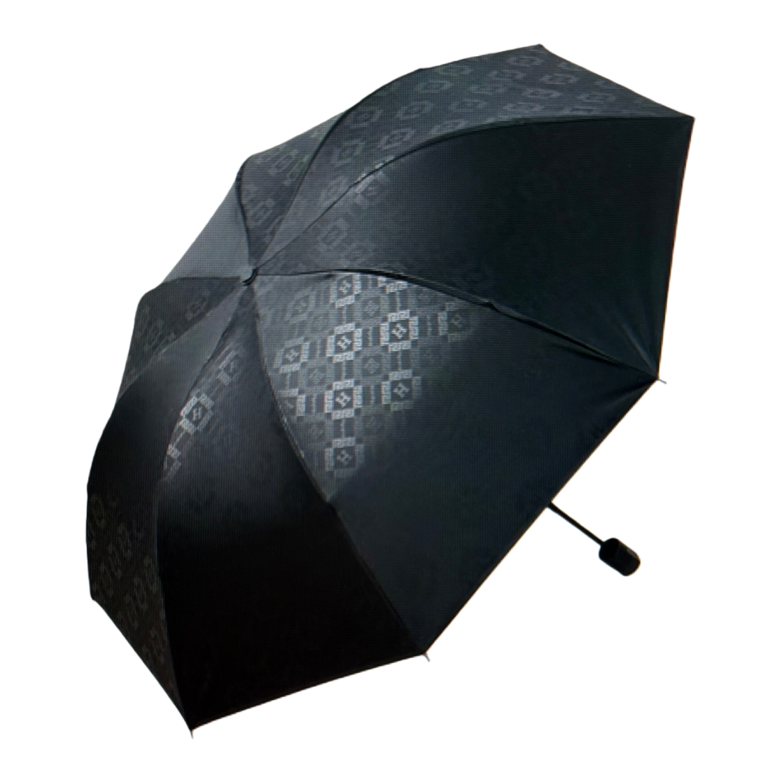 Black pattern umbrella, fashionable printed, all-weather, waterproof, sun-proof, lightweight and foldable Item Picture