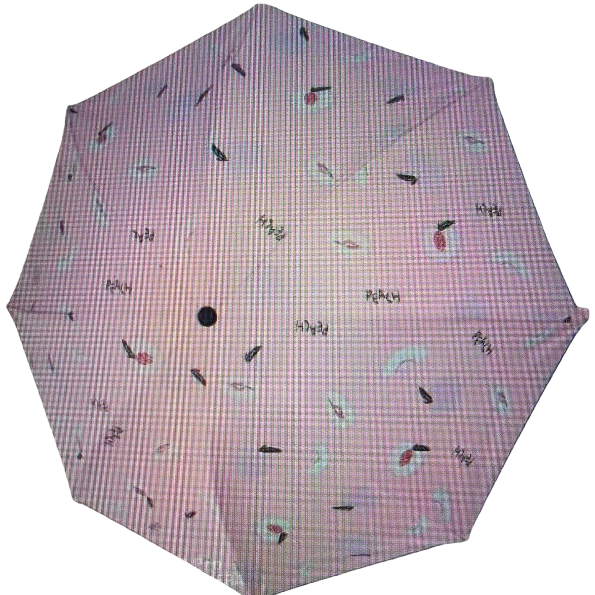 A pink peach-patterned umbrella for both weather and rain, lightweight and foldable, providing sun protection and protection Item Picture