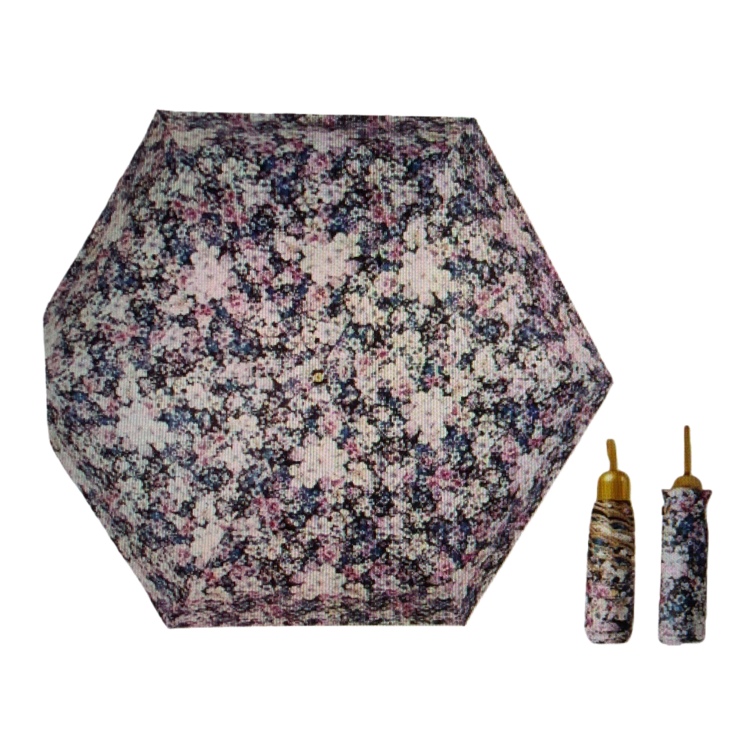 The Freesia Red five-fold umbrella is a portable sun protection and all-weather folding umbrella Item Picture