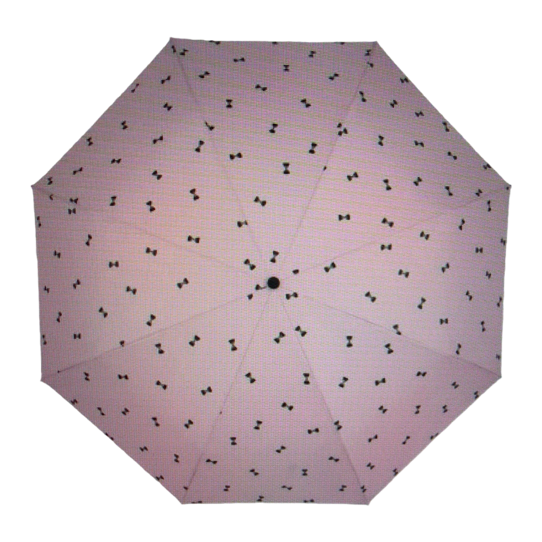 This pink umbrella with a black bow pattern is fashionable and rainproof, suitable for both sunny and rainy days, and can be easily folded Item Picture