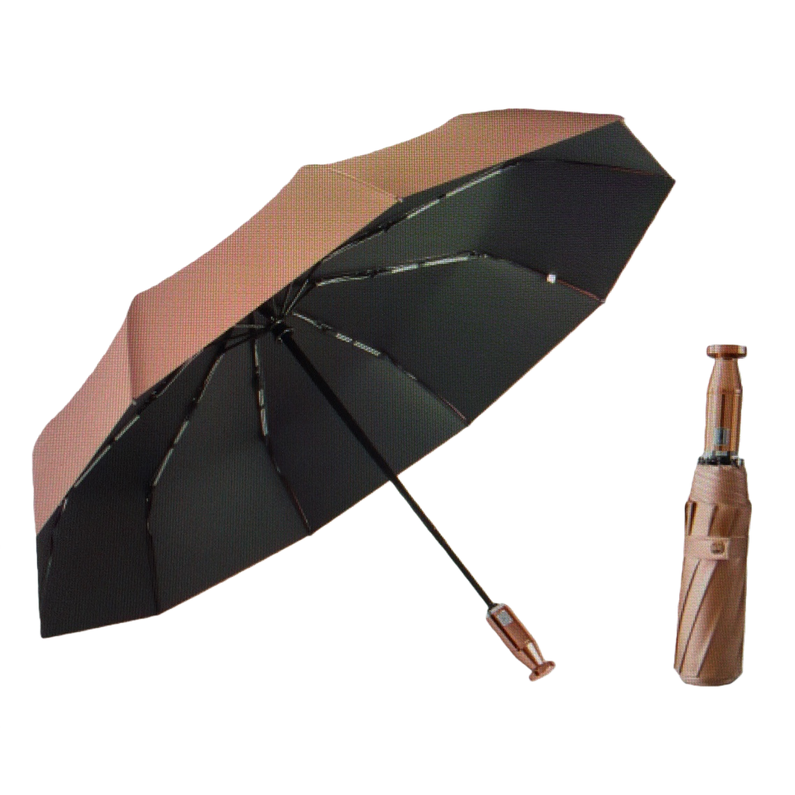Oro adhesivo sol paraguas de doble uso impermeable y protector solar ligero paraguas plegable Item Picture
