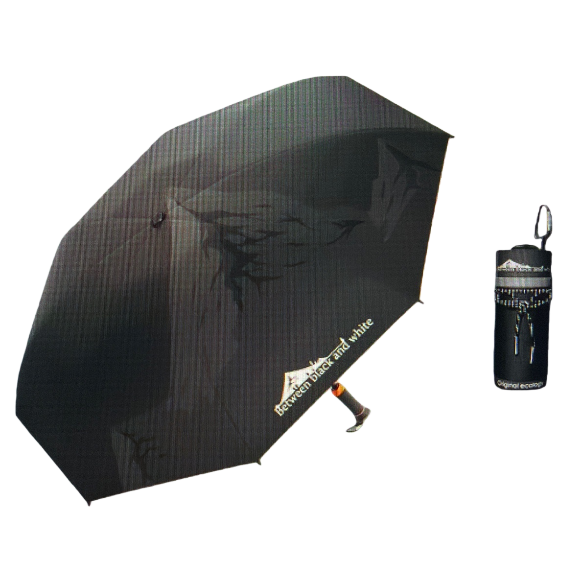This black umbrella is fashionable, foldable and portable, suitable for both sun protection and rain protection Item Picture