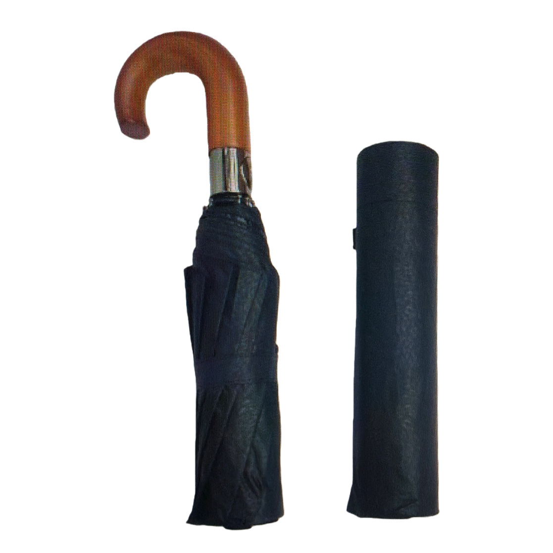 A portable folding long-handled umbrella that can be used for both weather and rain, providing protection against wind, sun and heavy rain Item Picture
