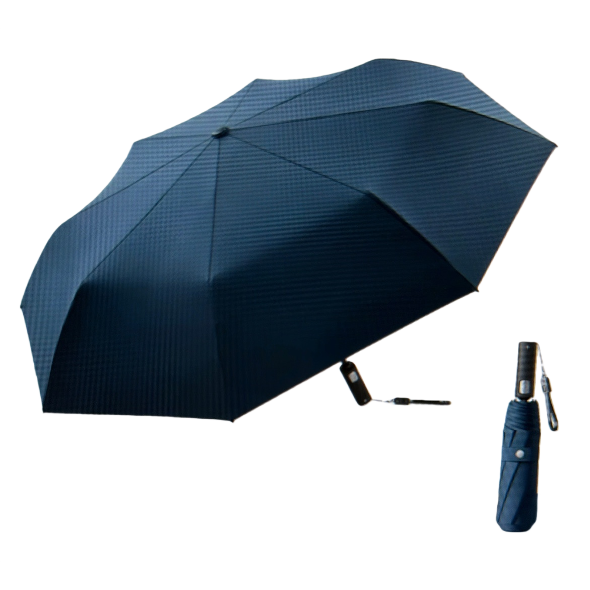 المظلة الكهربائية الزرقاء الداكنة تفتح تلقائيا، والمظلات المزدوجة الاستعمال Item Picture