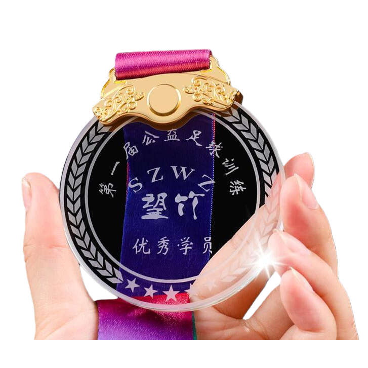 High-transparency K9 crystal medal, custom-engraved commemorative trophy, honor and commendation gift Item Picture