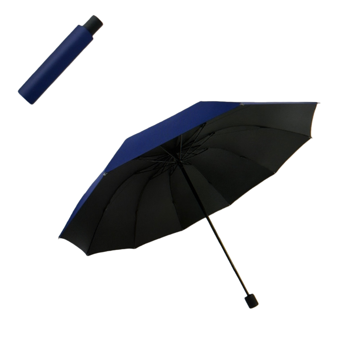 Blue and black dual-color umbrella for both weather and rain, waterproof, sun-proof, portable, foldable and automatically opens and closes Item Picture