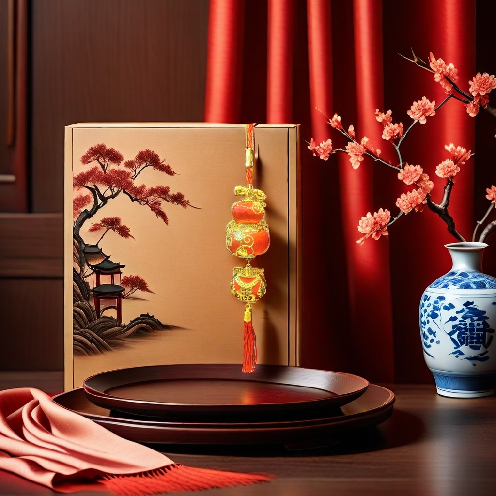 红色葫芦挂饰 家居风水吉祥摆件 开运招财装饰品细节图