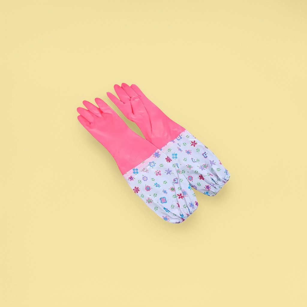 Pink rubber gloves are anti-slip, wear-resistant, thickened for labor protection, home gardening, cleaning and protection details Picture